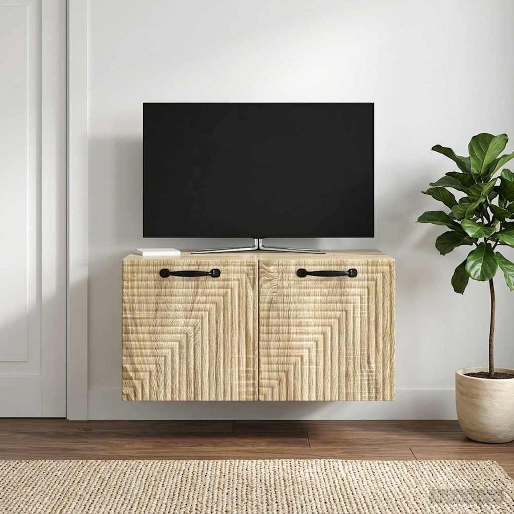 Fali TV szekrény Sonoma Tölgy 59,5 x 41 x 30 cm Szerelt Fa