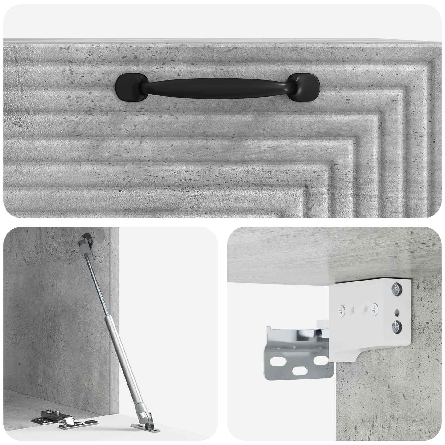 Fali TV szekrény Betonszürke 59,5 x 41 x 30 cm Szerelt Fa