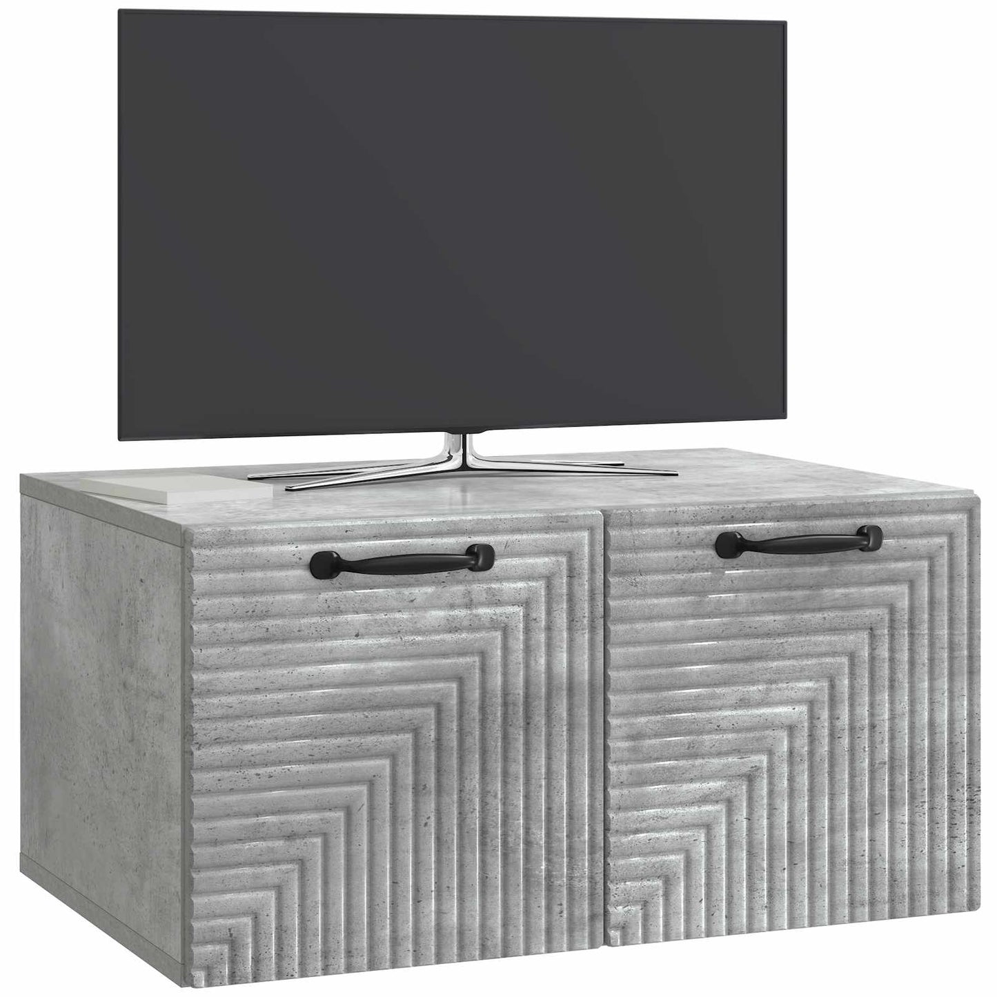 Fali TV szekrény Betonszürke 59,5 x 41 x 30 cm Szerelt Fa