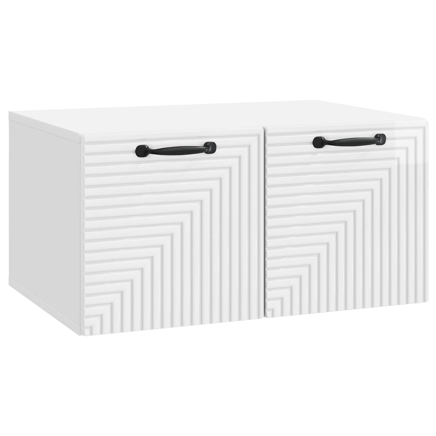 Fali TV szekrény Magasfényű Fehér 59,5 x 41 x 30 cm Szerelt Fa