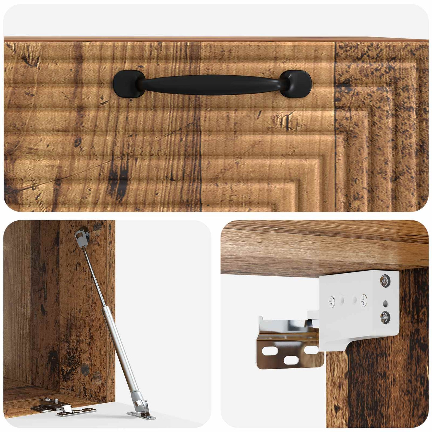 Fali TV szekrény Antik Fa 59,5 x 41 x 30 cm Szerelt Fa