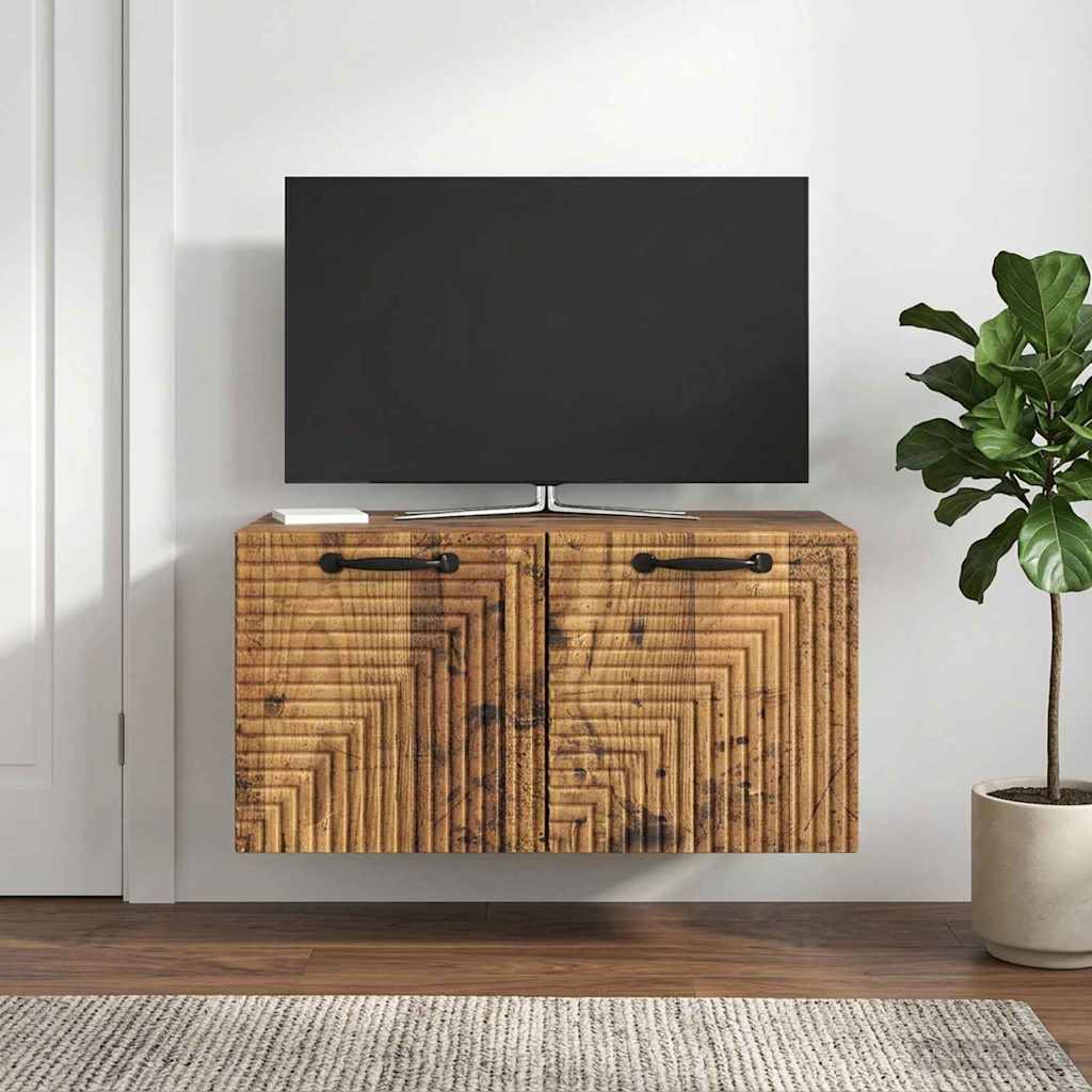 Fali TV szekrény Antik Fa 59,5 x 41 x 30 cm Szerelt Fa