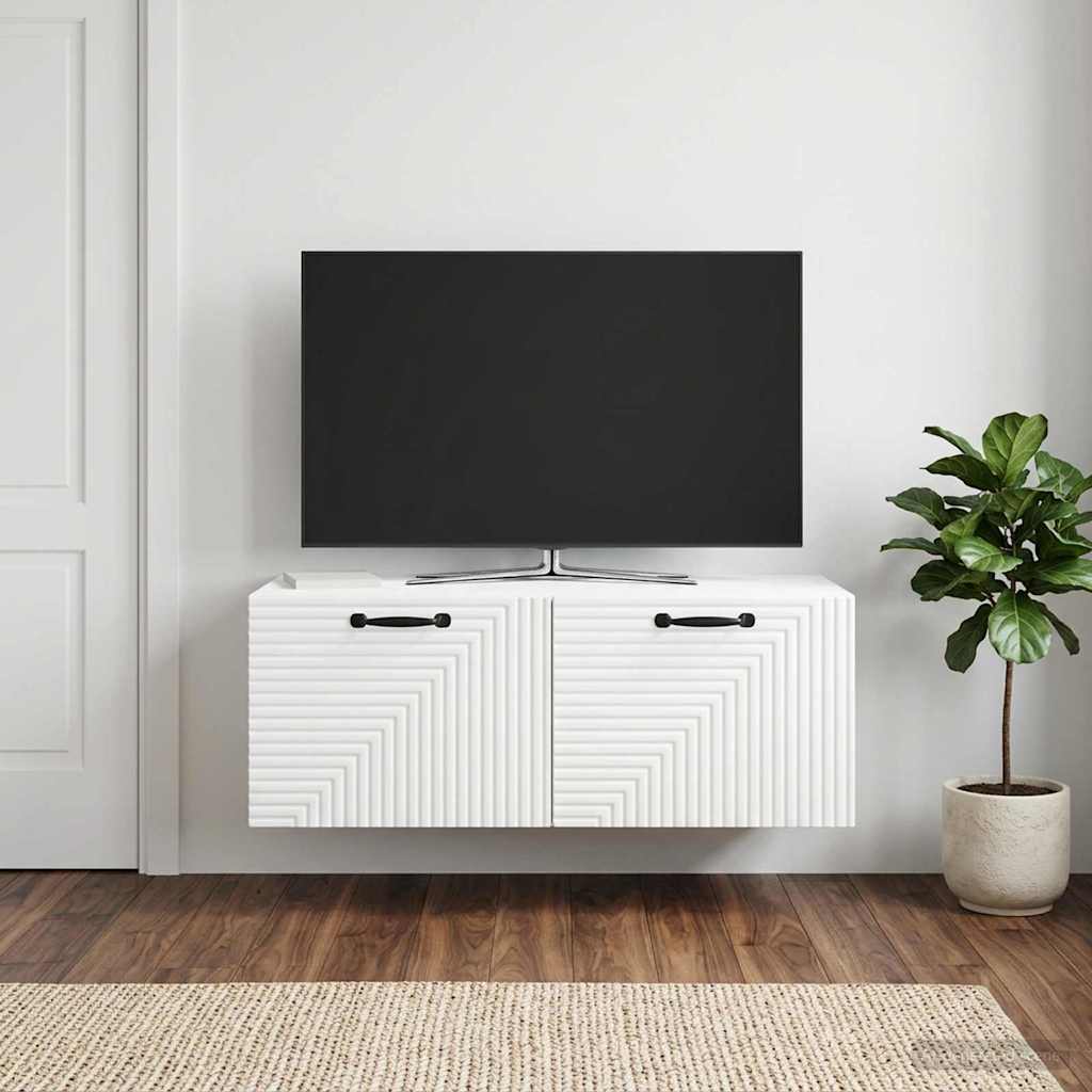 Fali TV szekrény Fehér 78,5 x 41 x 30 cm Szerelt Fa
