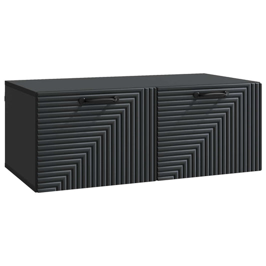 Fali TV szekrény Fekete 78,5 x 41 x 30 cm Szerelt Fa
