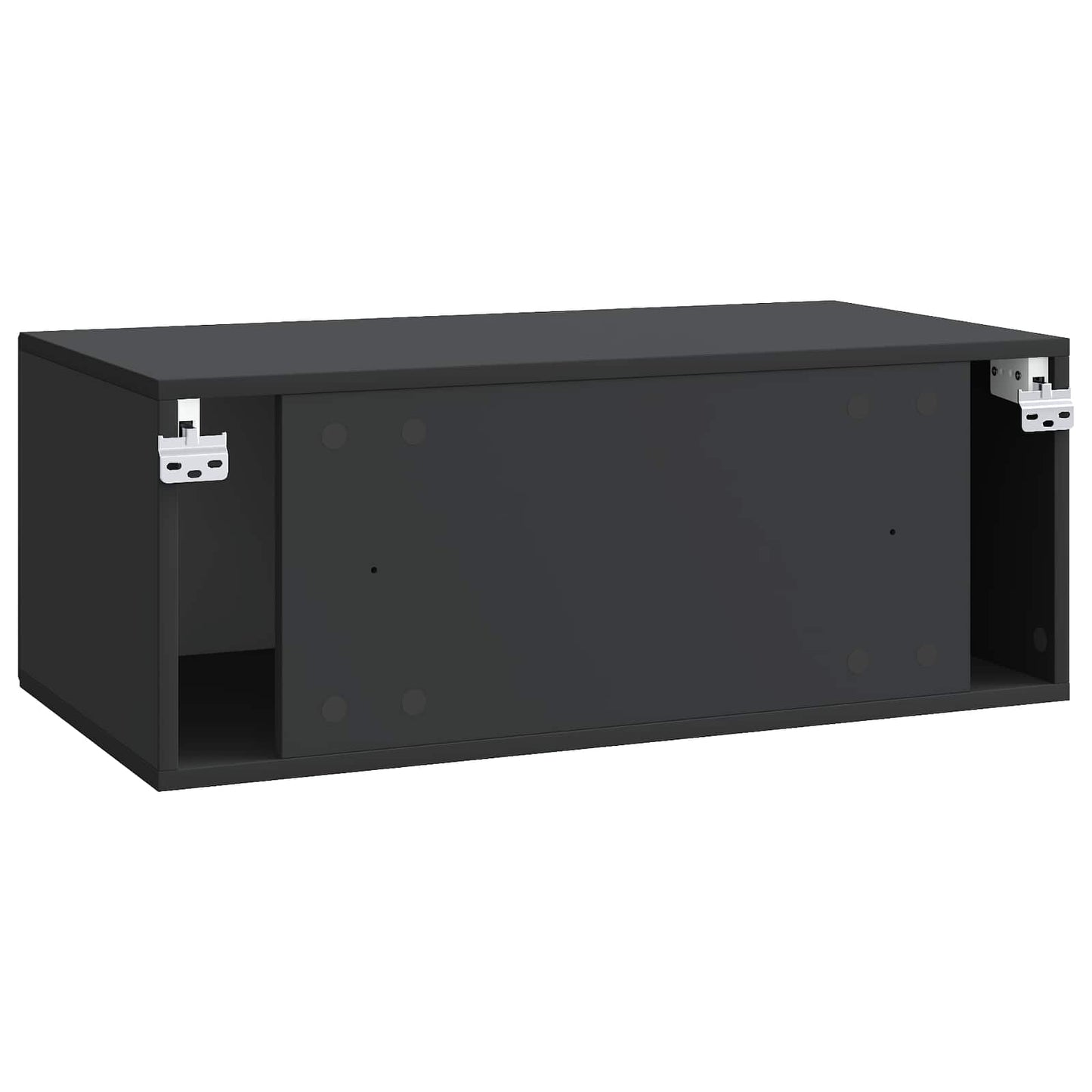 Fali TV szekrény Fekete 78,5 x 41 x 30 cm Szerelt Fa