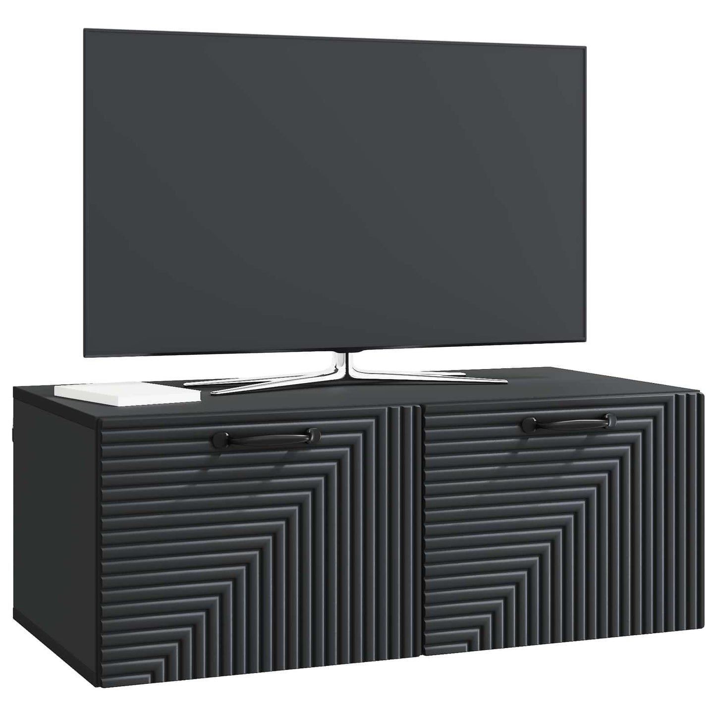Fali TV szekrény Fekete 78,5 x 41 x 30 cm Szerelt Fa