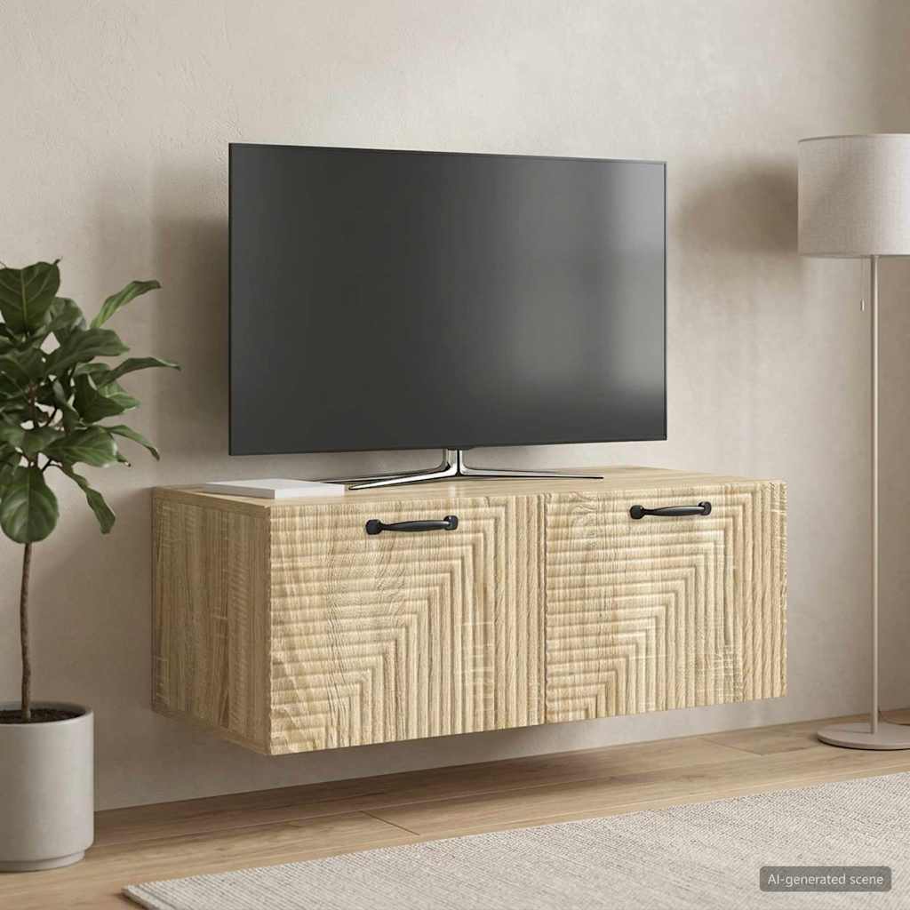 Fali TV szekrény Sonoma Tölgy 78,5 x 41 x 30 cm Szerelt Fa