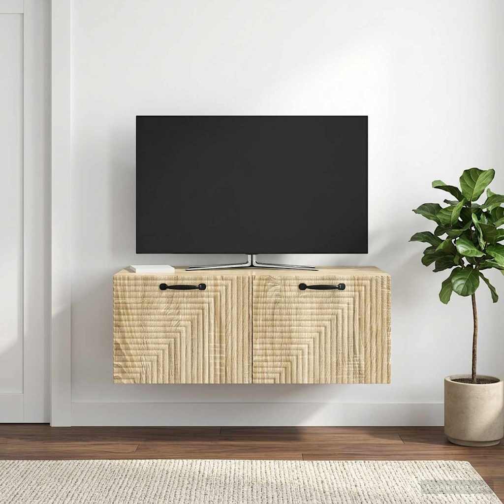 Fali TV szekrény Sonoma Tölgy 78,5 x 41 x 30 cm Szerelt Fa