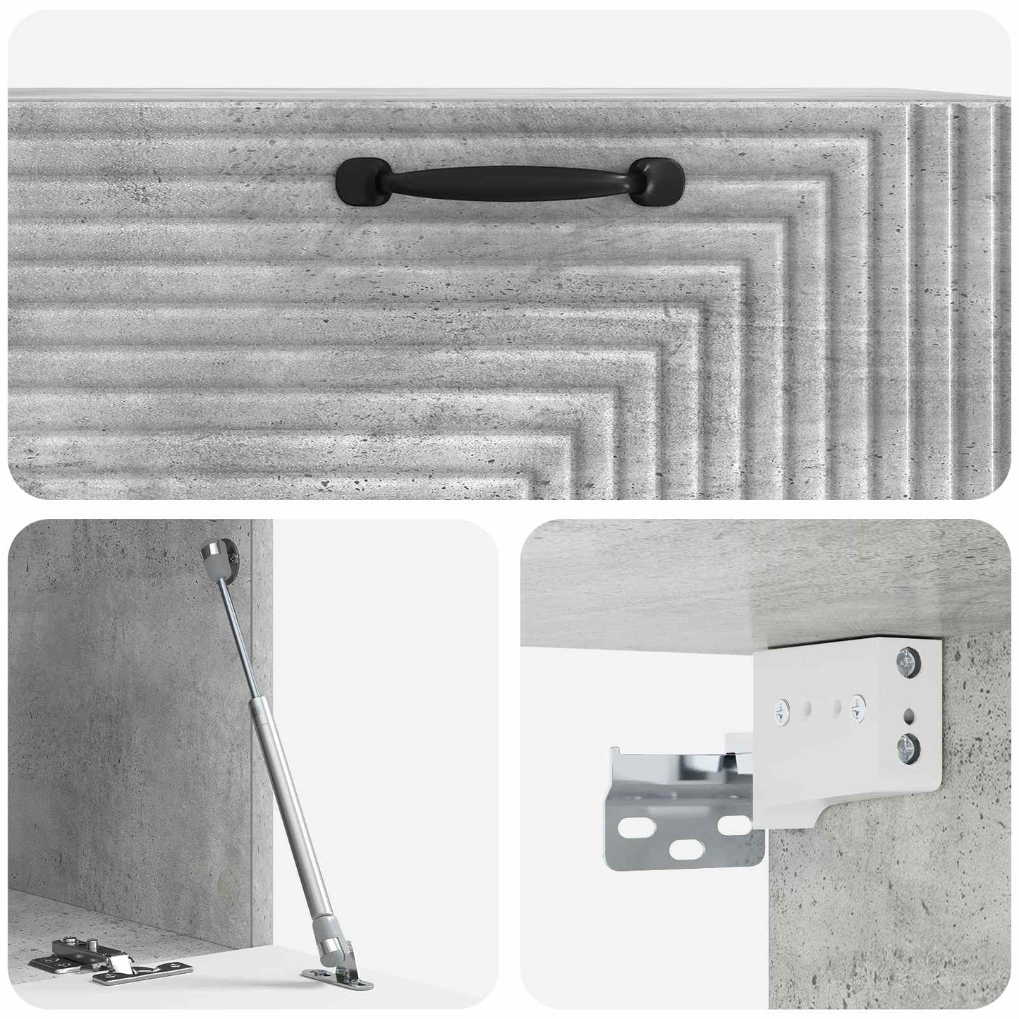 Fali TV szekrény Betonszürke 78,5 x 41 x 30 cm Szerelt Fa