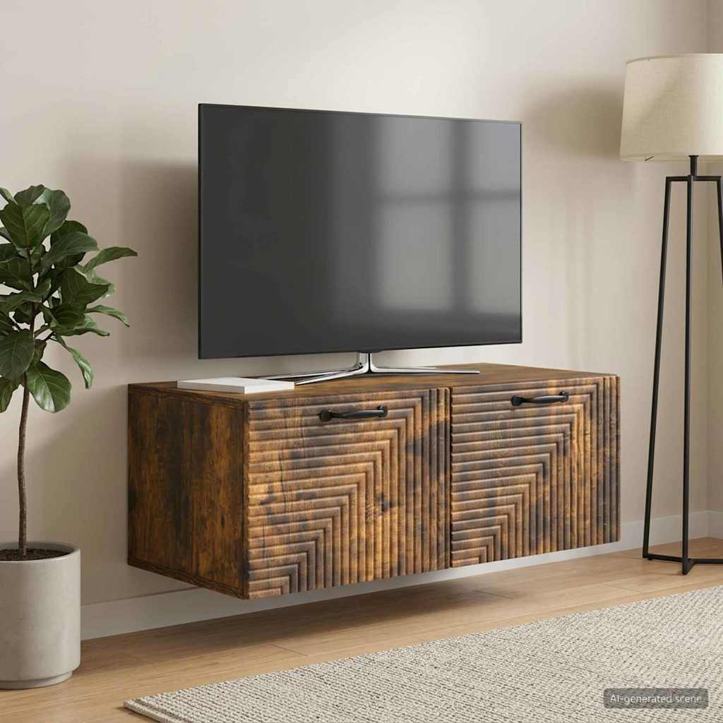 Fali TV szekrény Füstös Tölgy 78,5 x 41 x 30 cm Szerelt Fa