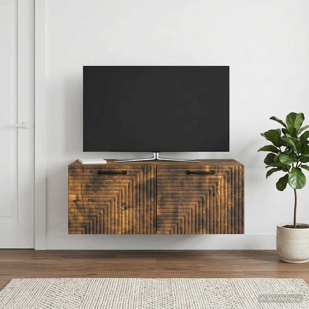 Fali TV szekrény Füstös Tölgy 78,5 x 41 x 30 cm Szerelt Fa