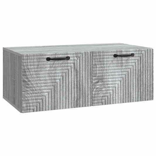 Fali TV szekrény Szürke Sonoma 78,5 x 41 x 30 cm Szerelt Fa