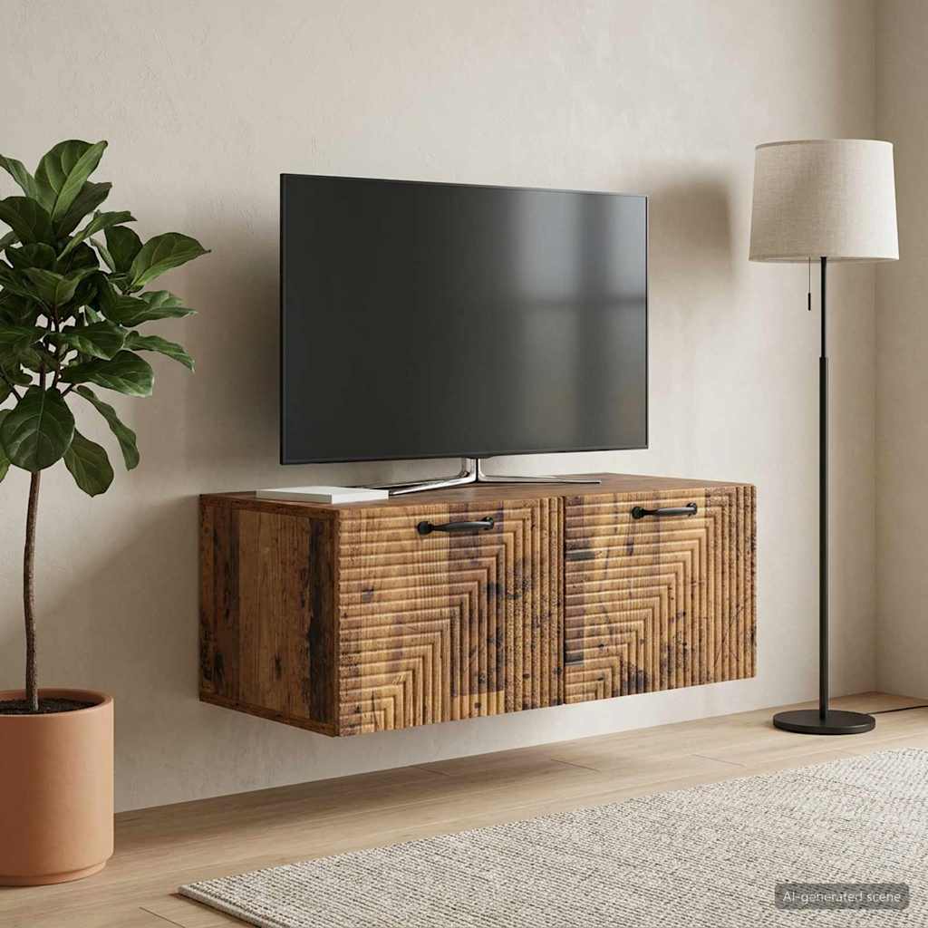 Fali TV szekrény Antik Fa 78,5 x 41 x 30 cm Szerelt Fa