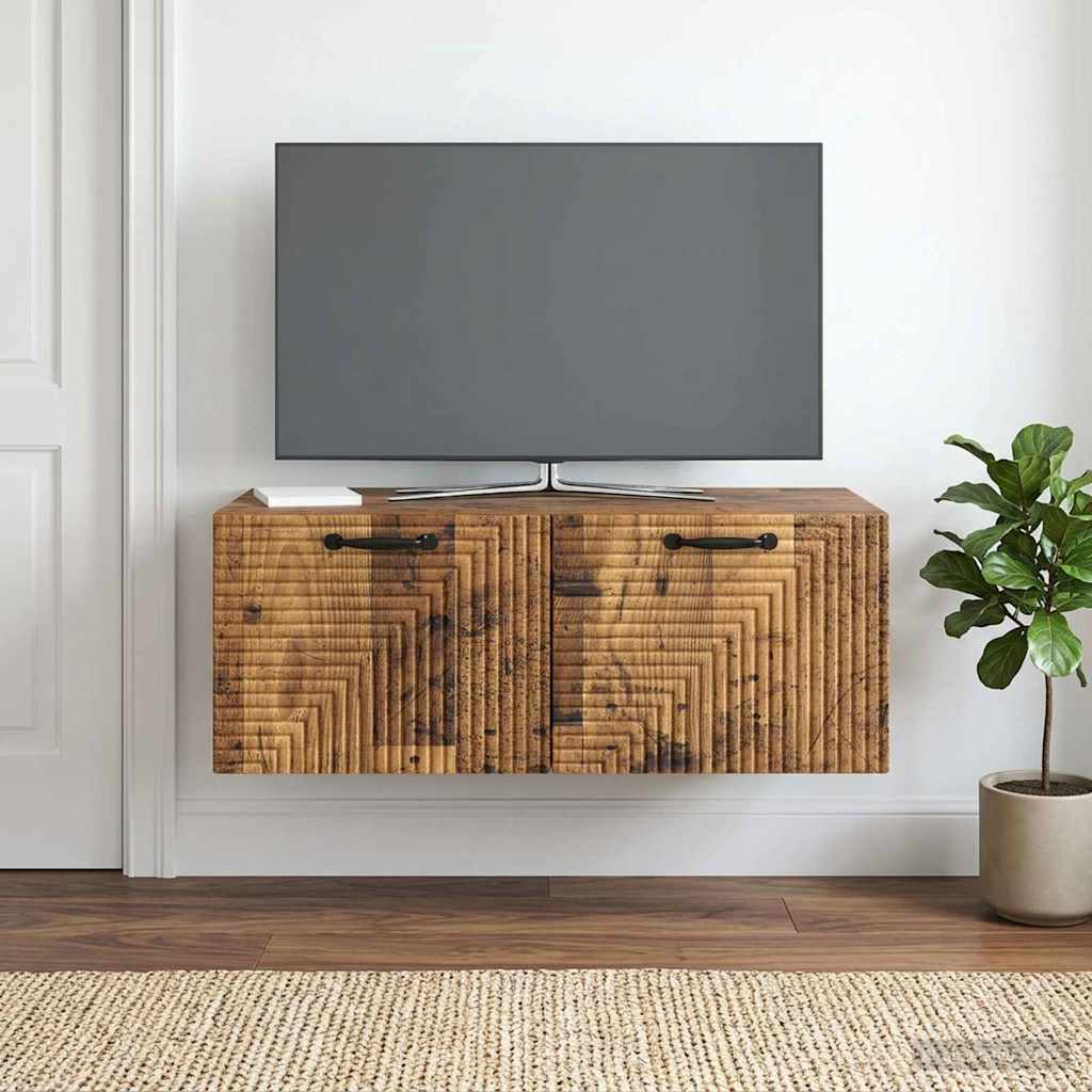 Fali TV szekrény Antik Fa 78,5 x 41 x 30 cm Szerelt Fa
