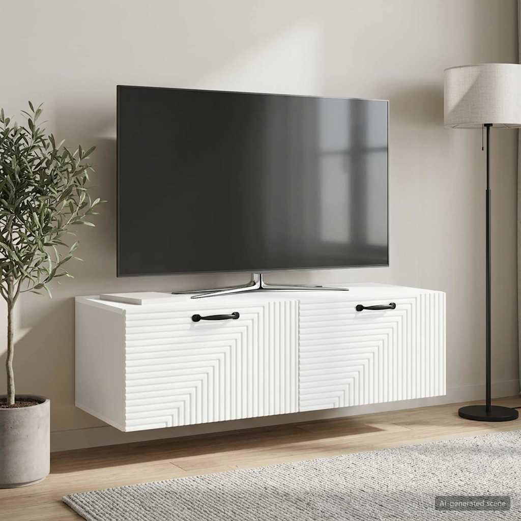 Fali TV szekrény Fehér 98 x 41 x 30 cm Szerelt Fa