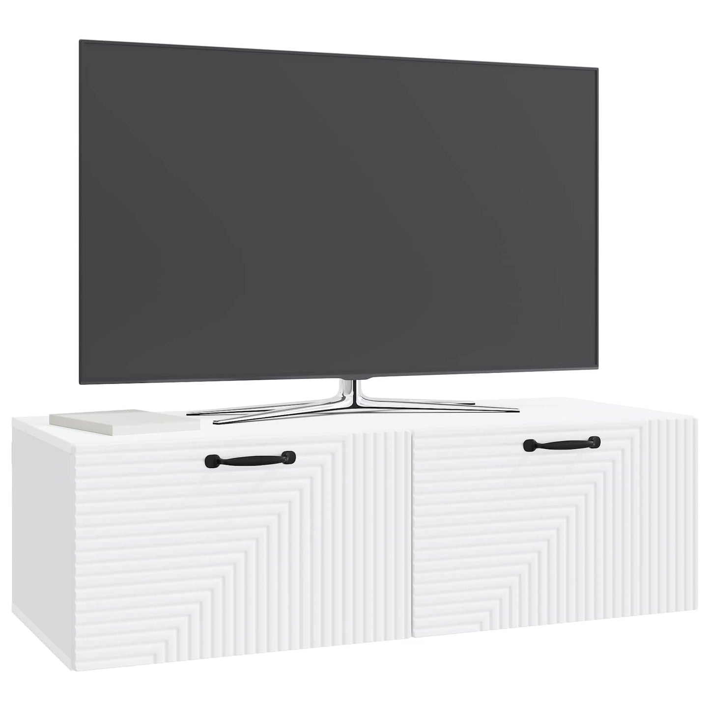 Fali TV szekrény Fehér 98 x 41 x 30 cm Szerelt Fa