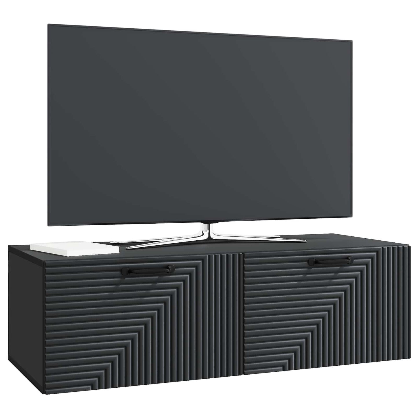 Fali TV szekrény Fekete 98 x 41 x 30 cm Szerelt Fa