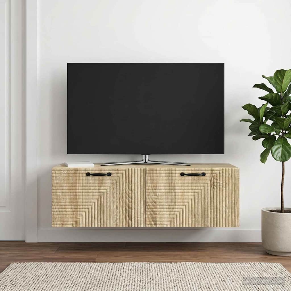 Fali TV szekrény Sonoma Tölgy 98 x 41 x 30 cm Szerelt Fa