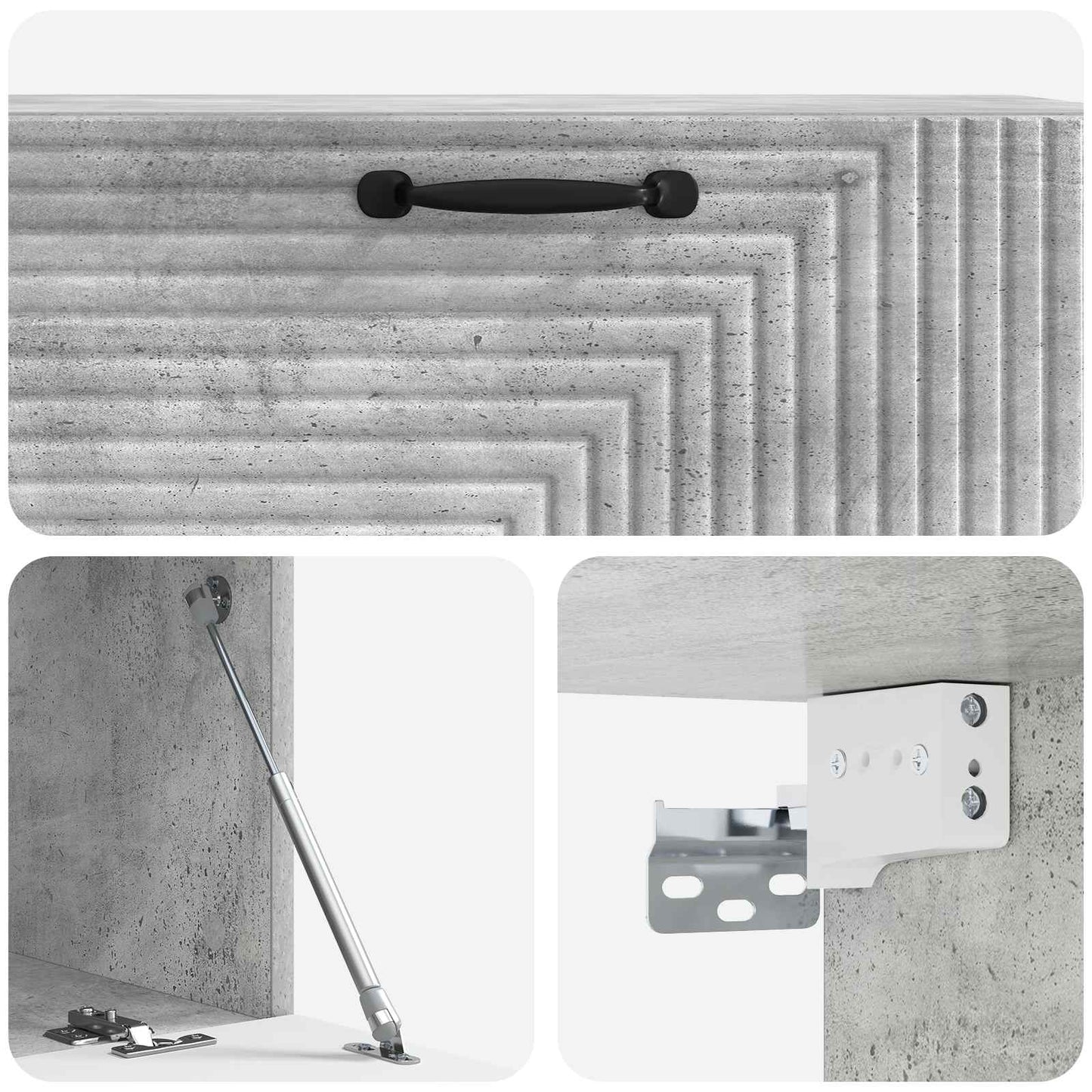 Fali TV szekrény Betonszürke 98 x 41 x 30 cm Szerelt Fa