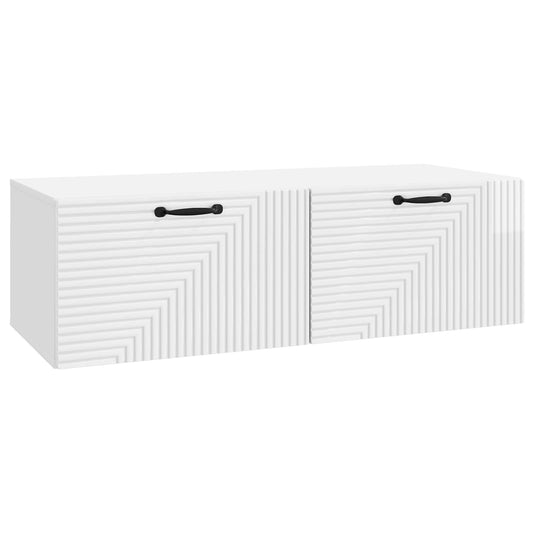 Fali TV szekrény Magasfényű Fehér 98 x 41 x 30 cm Szerelt Fa
