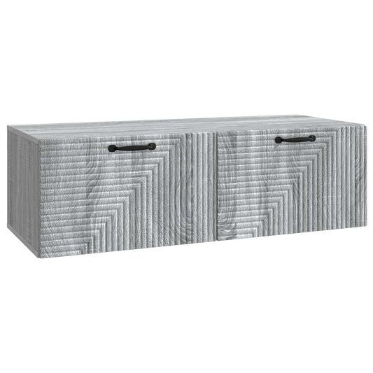 Fali TV szekrény Szürke Sonoma 98 x 41 x 30 cm Szerelt Fa