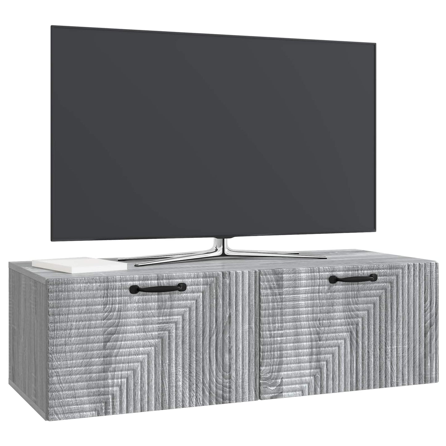 Fali TV szekrény Szürke Sonoma 98 x 41 x 30 cm Szerelt Fa