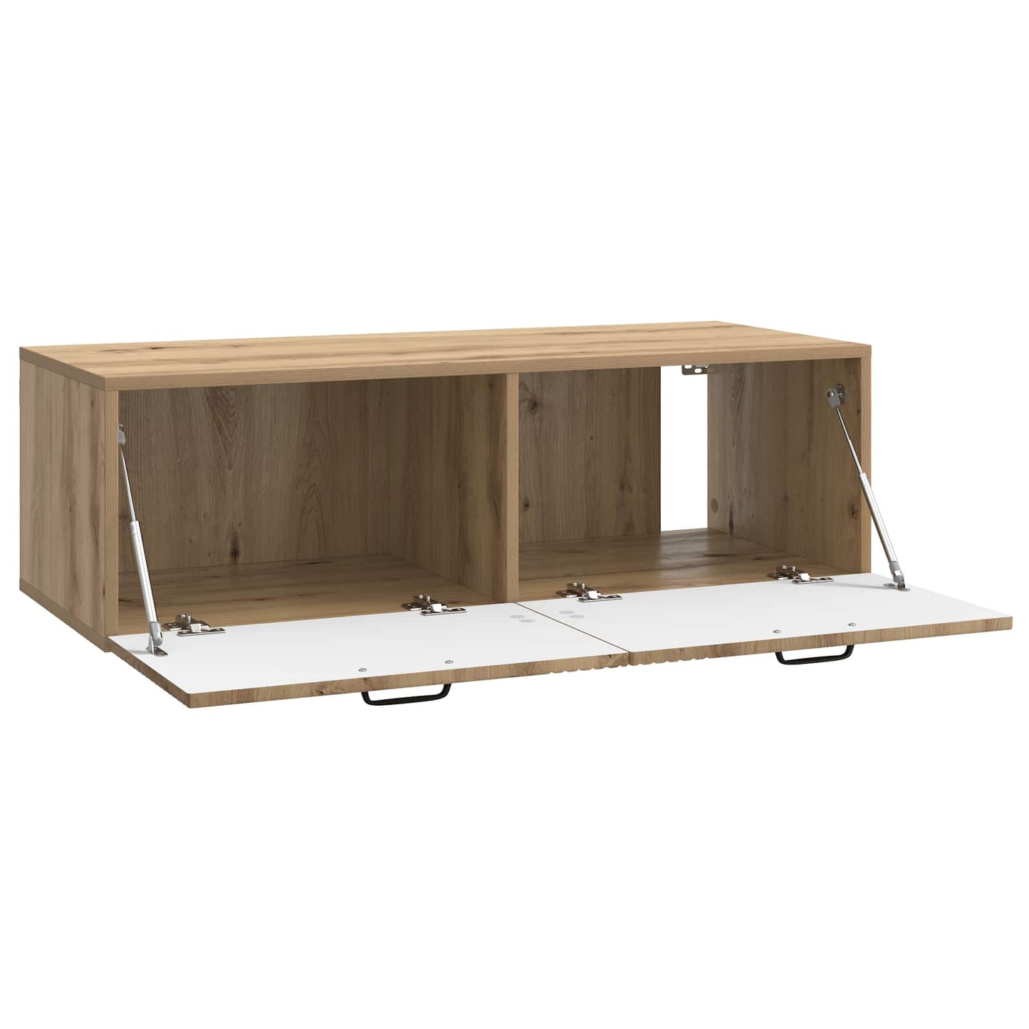 Fali TV szekrény 98 x 41 x 30 cm Kézműves Tölgy Szerelt Fa