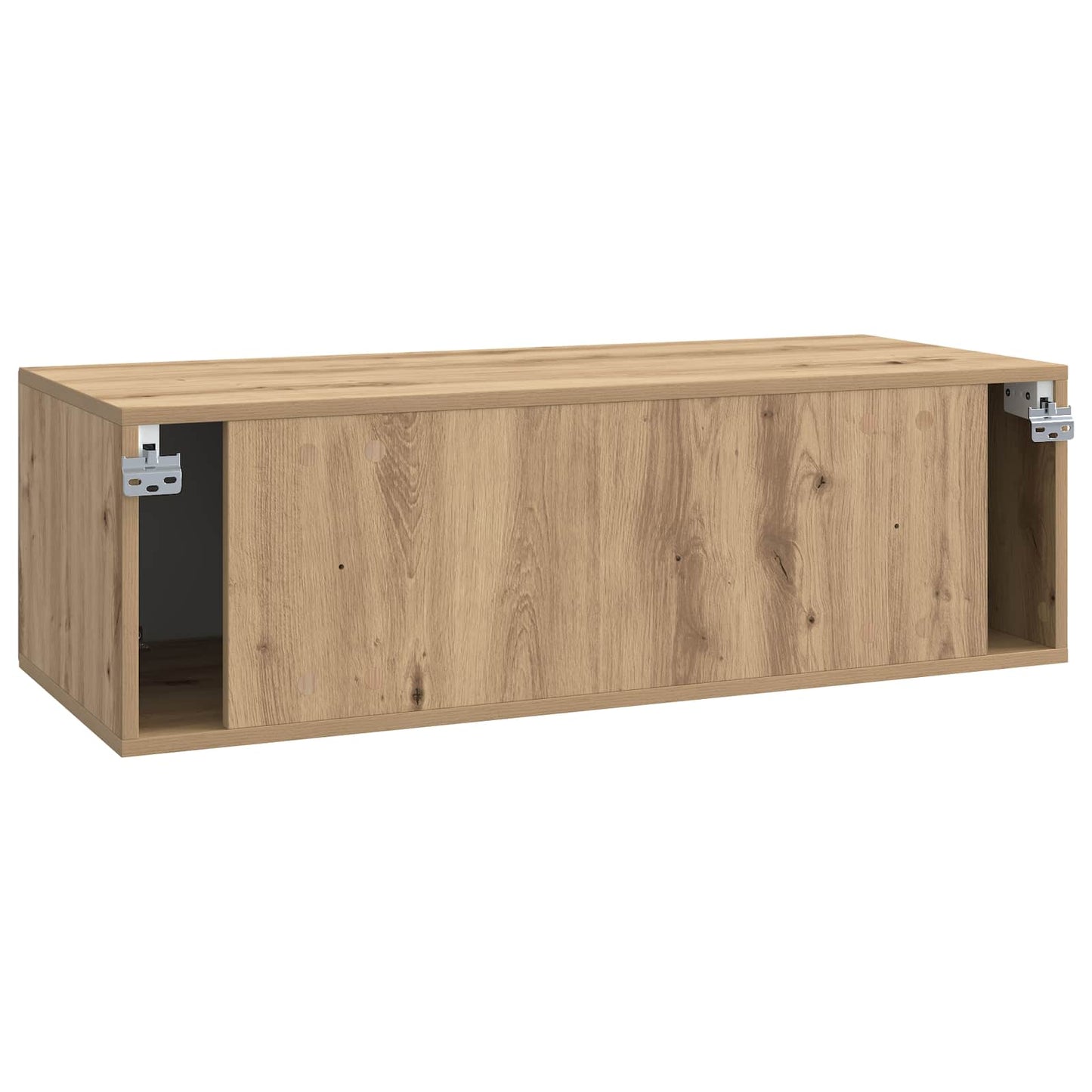 Fali TV szekrény 98 x 41 x 30 cm Kézműves Tölgy Szerelt Fa