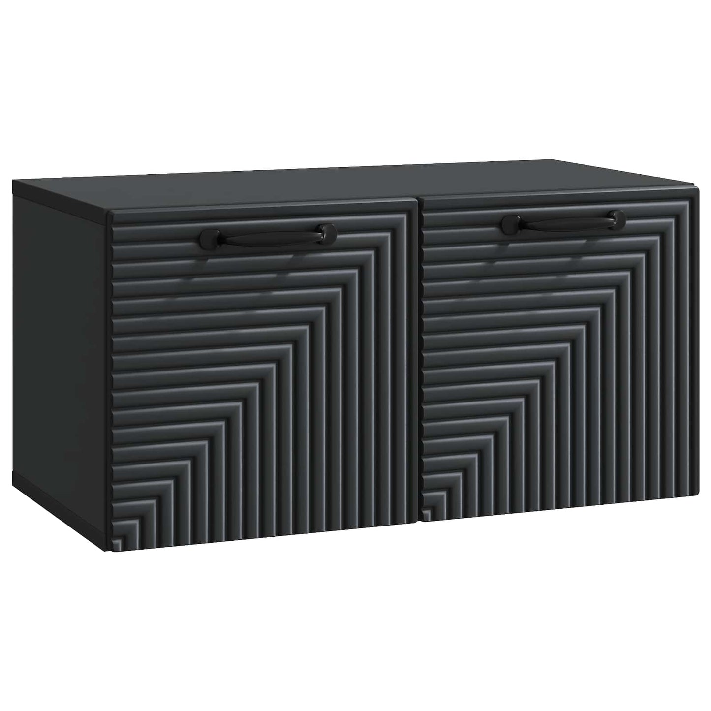 Fali TV szekrény Fekete 59,5 x 31 x 30 cm Szerelt Fa