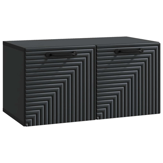Fali TV szekrény Fekete 59,5 x 31 x 30 cm Szerelt Fa