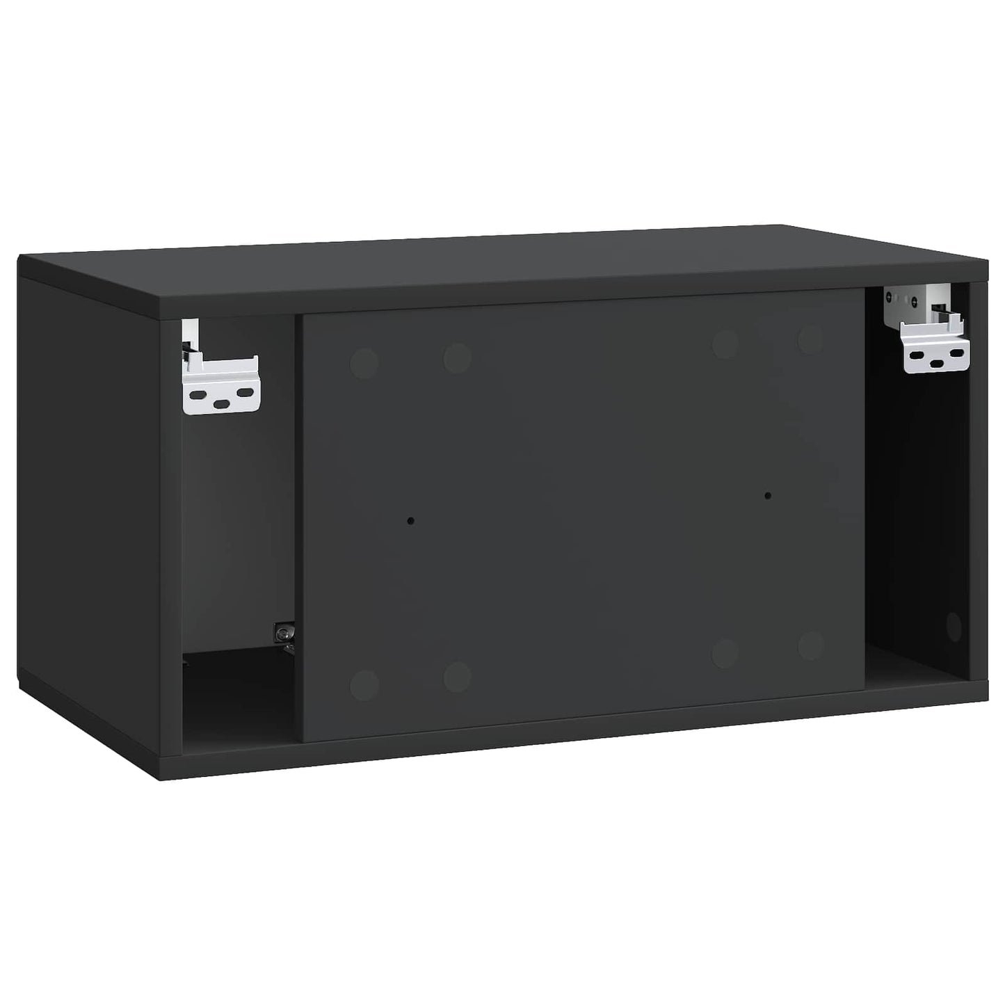 Fali TV szekrény Fekete 59,5 x 31 x 30 cm Szerelt Fa