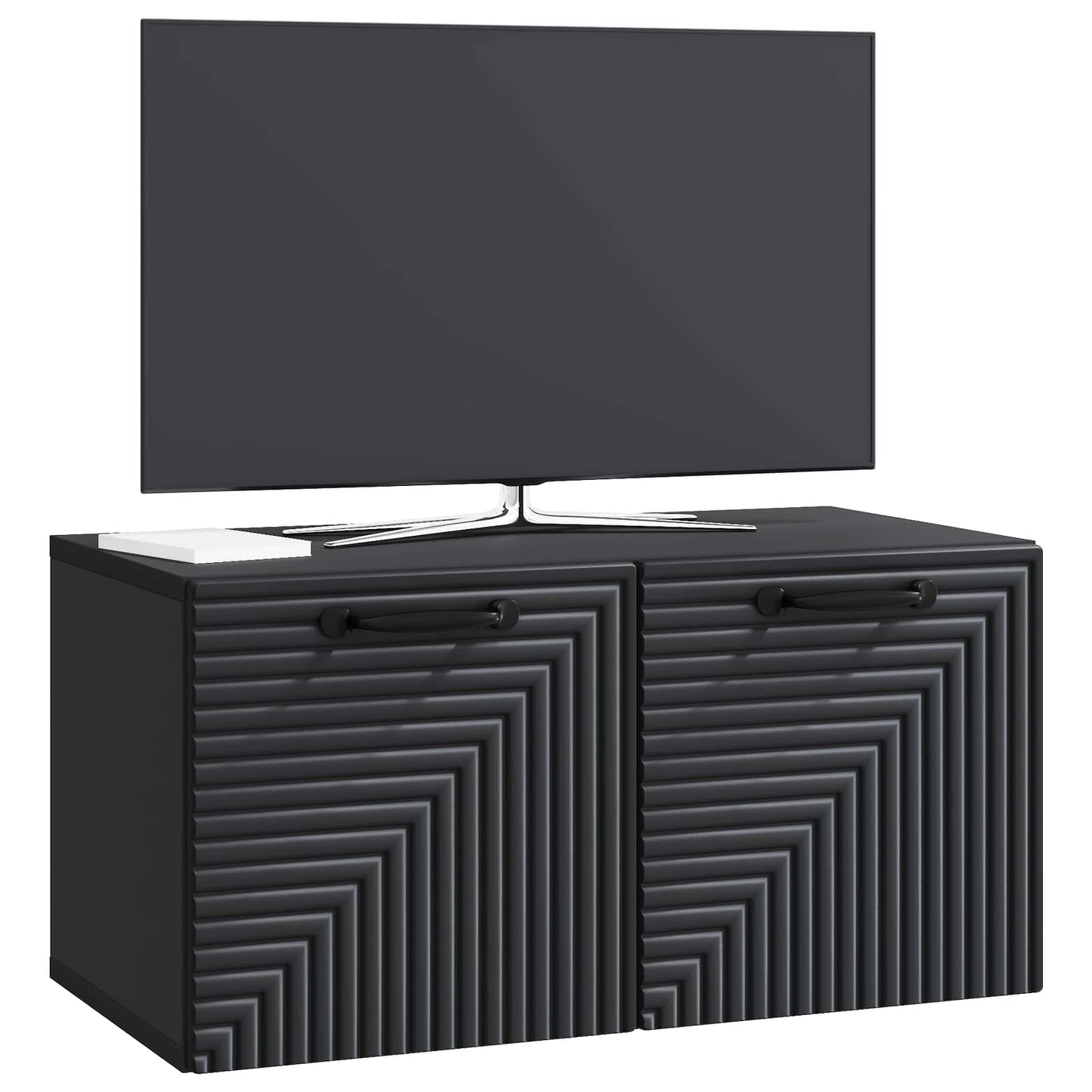 Fali TV szekrény Fekete 59,5 x 31 x 30 cm Szerelt Fa