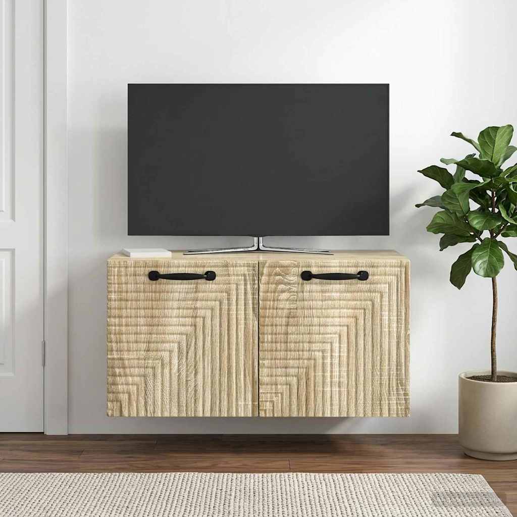 Fali TV szekrény Sonoma Tölgy 59,5 x 31 x 30 cm Szerelt Fa
