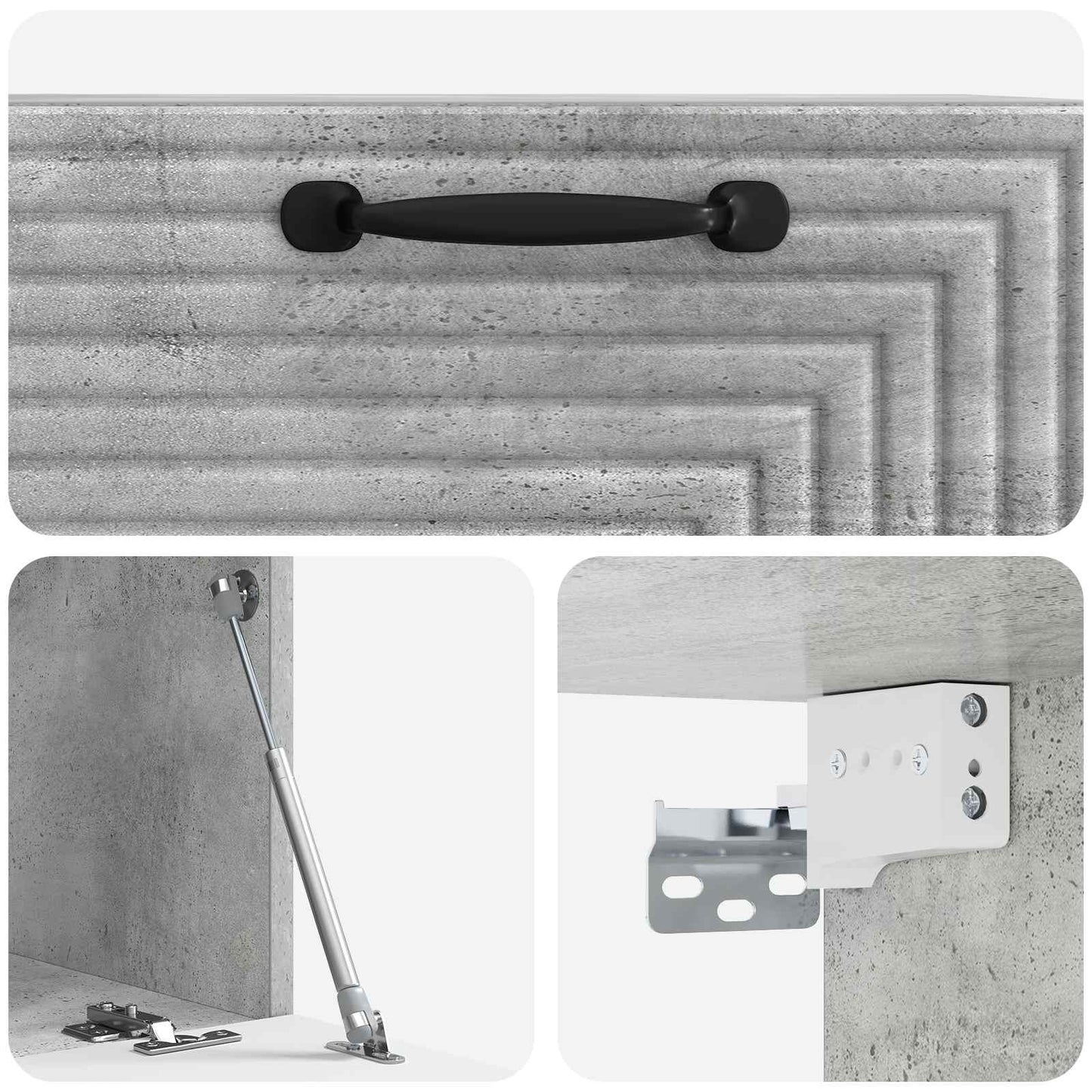 Fali TV szekrény Betonszürke 59,5 x 31 x 30 cm Szerelt Fa