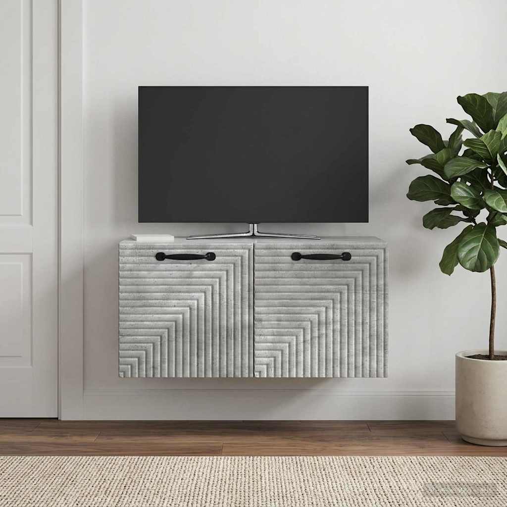 Fali TV szekrény Betonszürke 59,5 x 31 x 30 cm Szerelt Fa