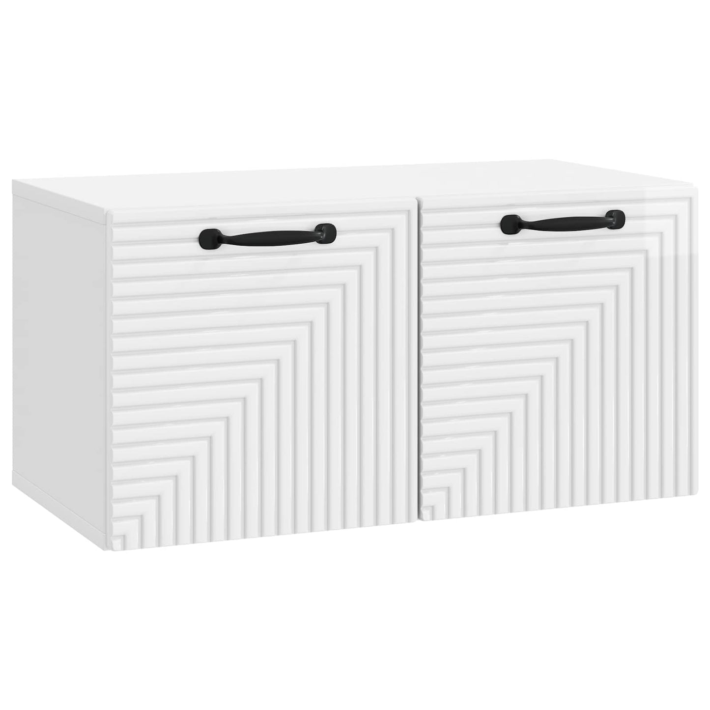 Fali TV szekrény Magasfényű Fehér 59,5 x 31 x 30 cm Szerelt Fa
