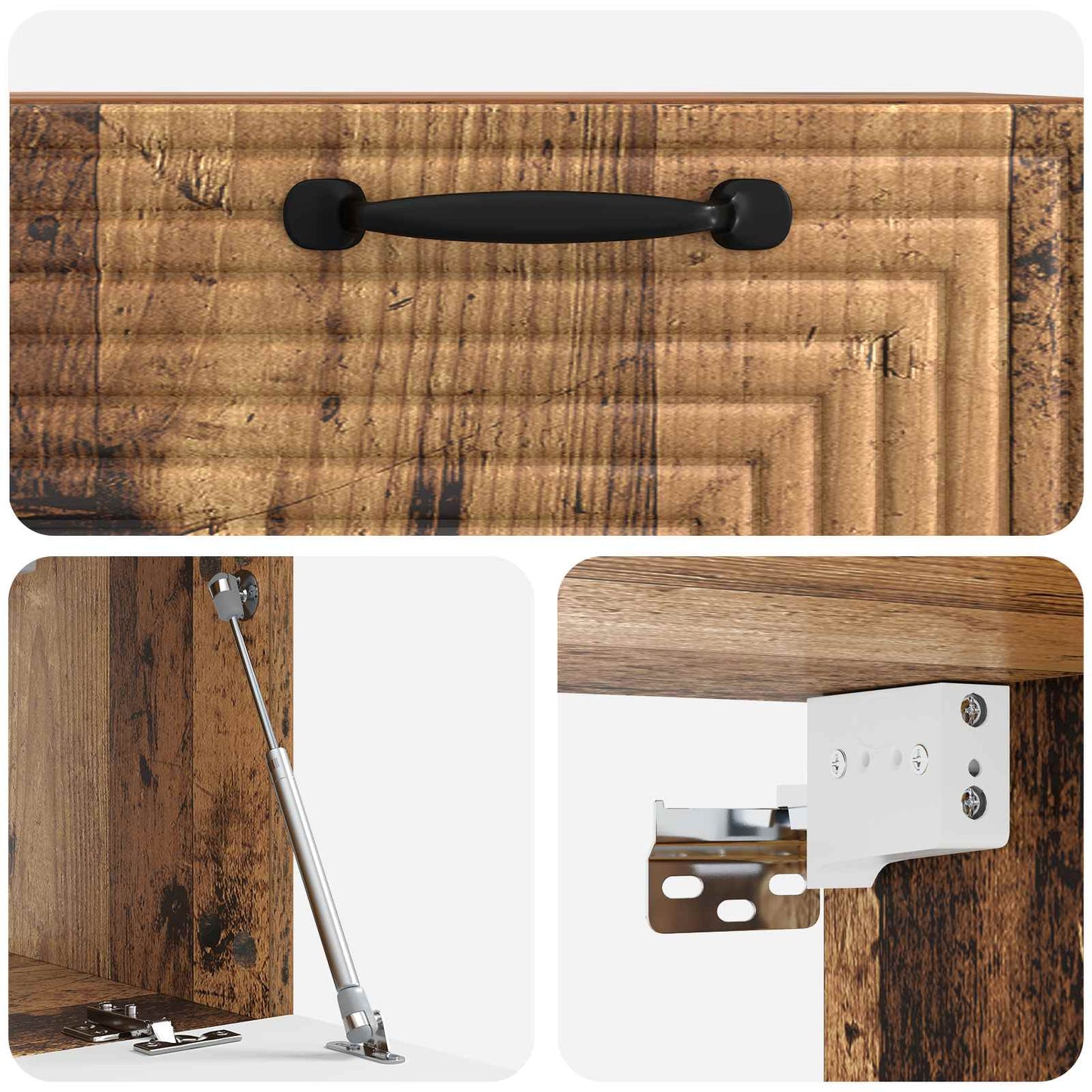Fali TV szekrény Antik Fa 59,5 x 31 x 30 cm Szerelt Fa