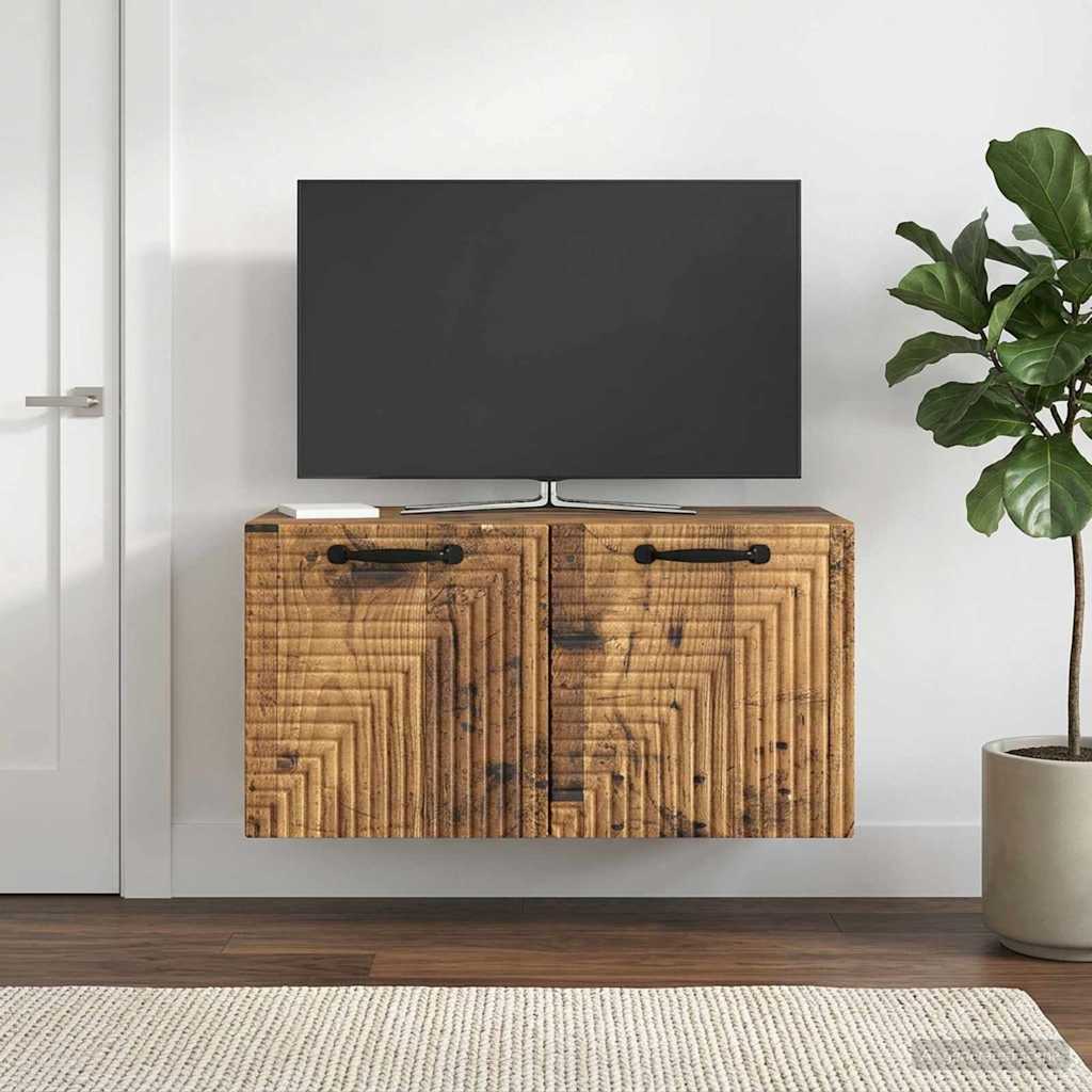 Fali TV szekrény Antik Fa 59,5 x 31 x 30 cm Szerelt Fa
