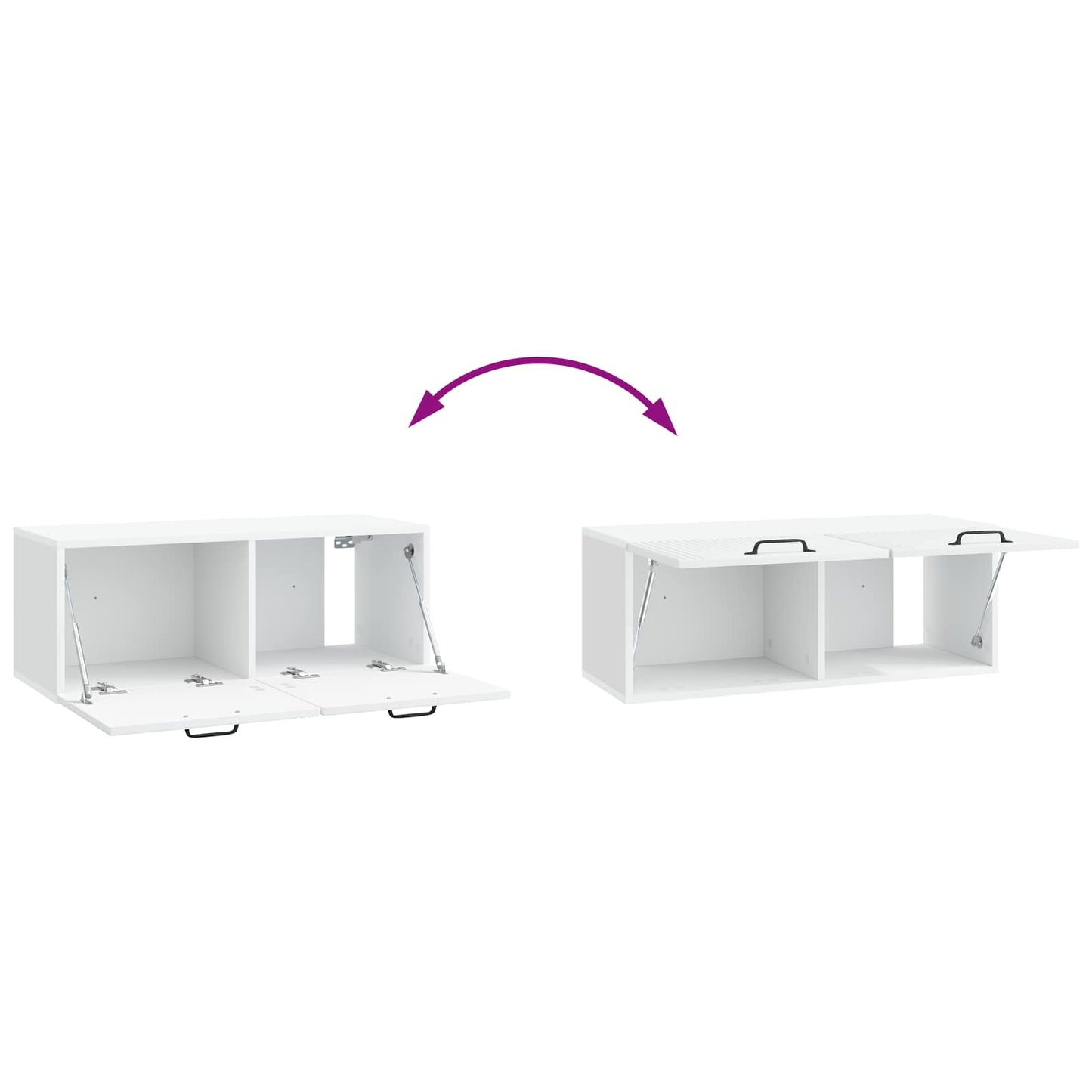 Fali TV szekrény Fehér 78,5 x 31 x 30 cm Szerelt Fa