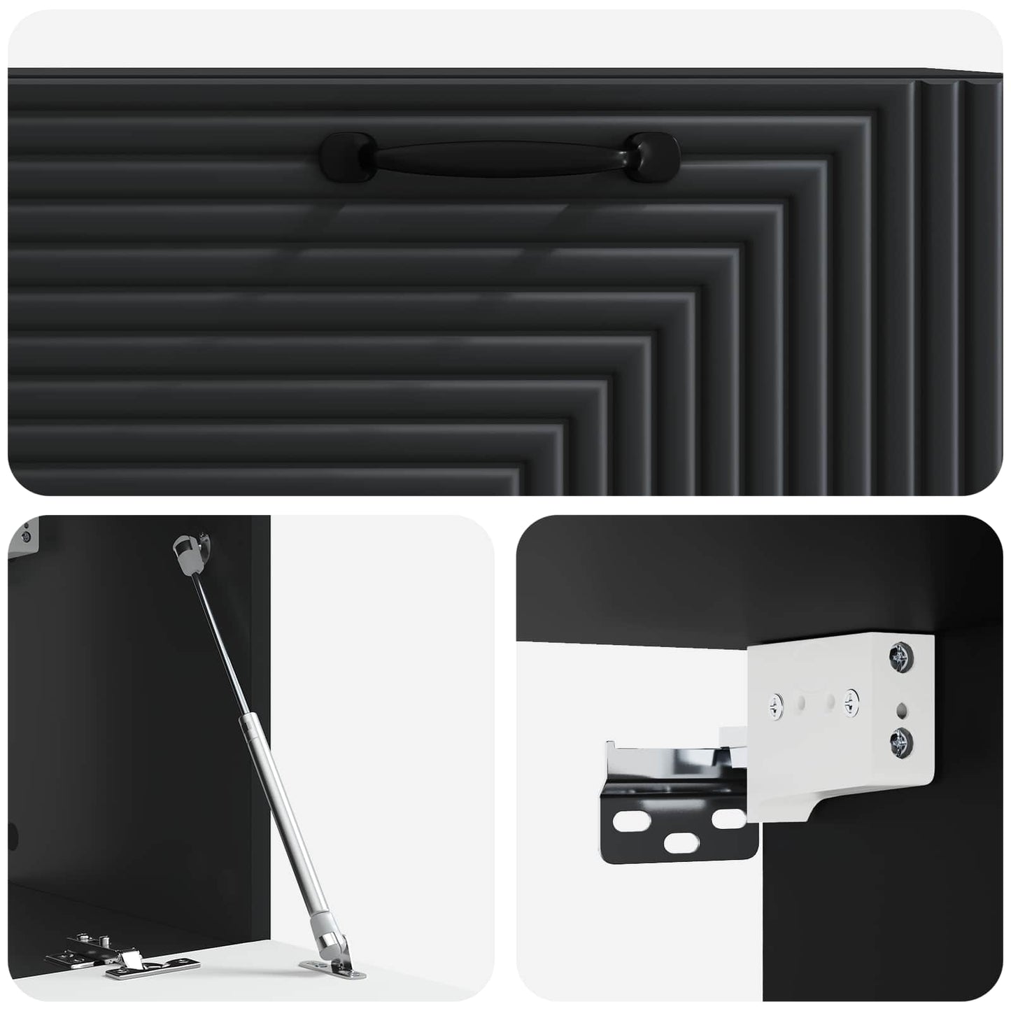 Fali TV szekrény Fekete 78,5 x 31 x 30 cm Szerelt Fa