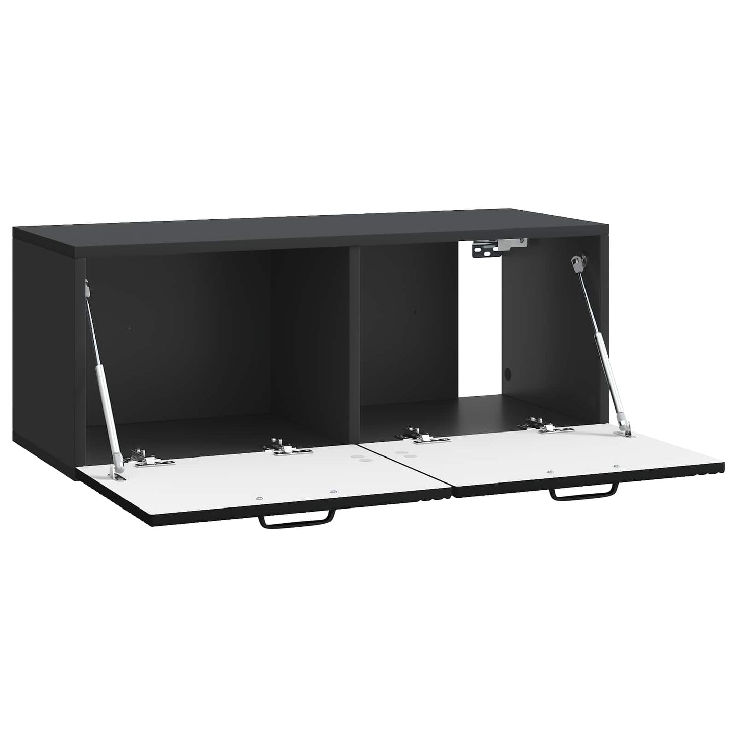 Fali TV szekrény Fekete 78,5 x 31 x 30 cm Szerelt Fa