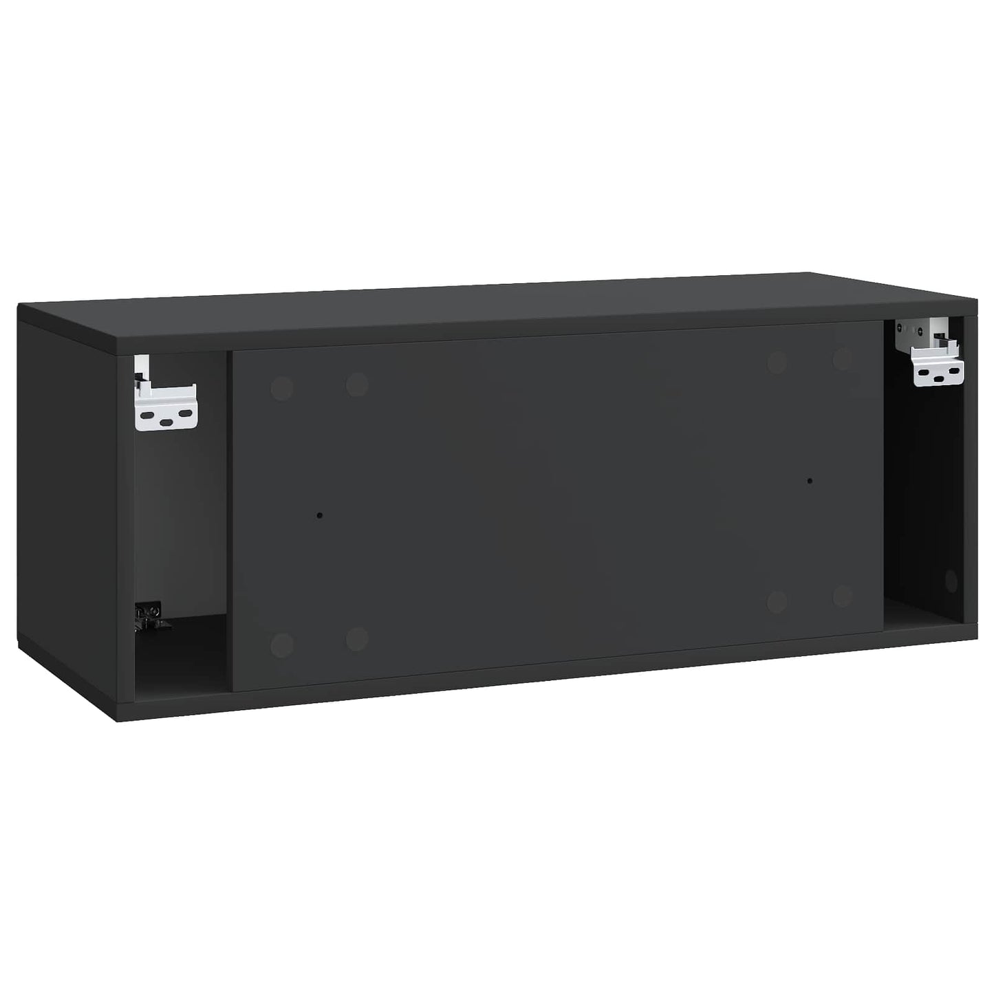 Fali TV szekrény Fekete 78,5 x 31 x 30 cm Szerelt Fa
