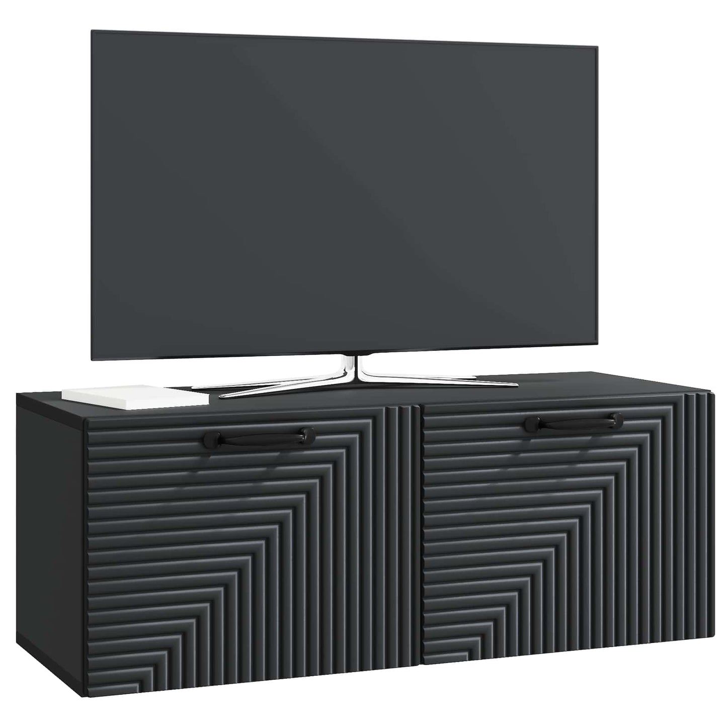 Fali TV szekrény Fekete 78,5 x 31 x 30 cm Szerelt Fa