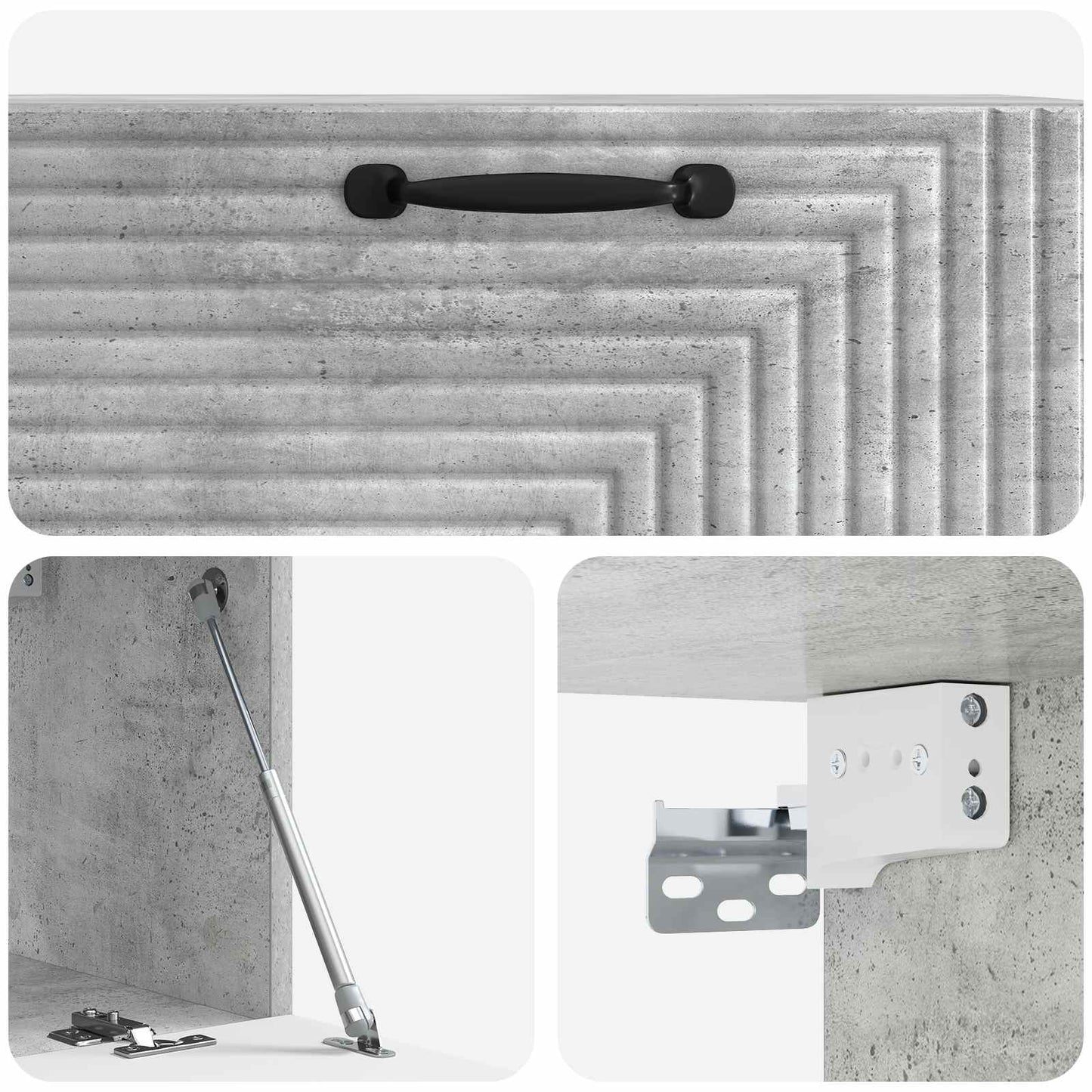 Fali TV szekrény Betonszürke 78,5 x 31 x 30 cm Szerelt Fa