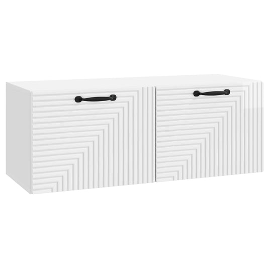Fali TV szekrény Magasfényű Fehér 78,5 x 31 x 30 cm Szerelt Fa