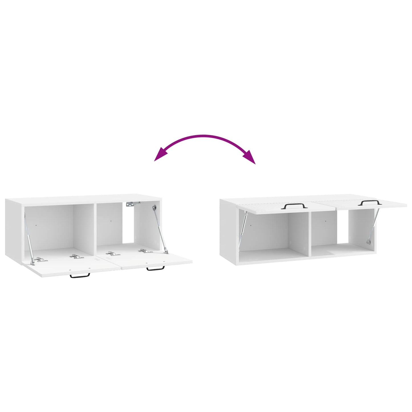 Fali TV szekrény Magasfényű Fehér 78,5 x 31 x 30 cm Szerelt Fa