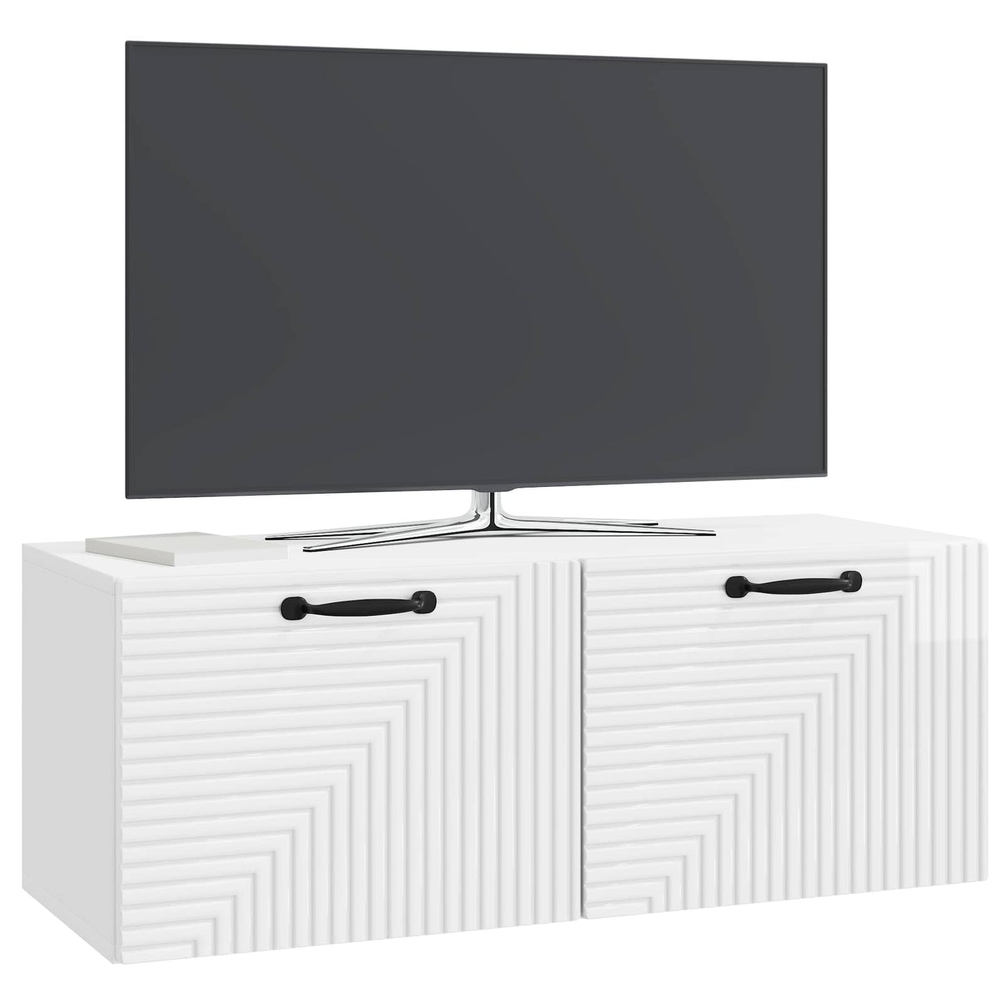 Fali TV szekrény Magasfényű Fehér 78,5 x 31 x 30 cm Szerelt Fa