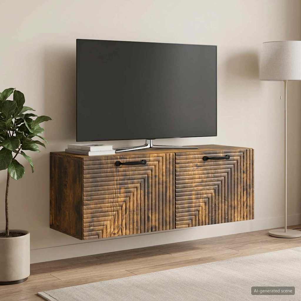 Fali TV szekrény Füstös Tölgy 78,5 x 31 x 30 cm Szerelt Fa