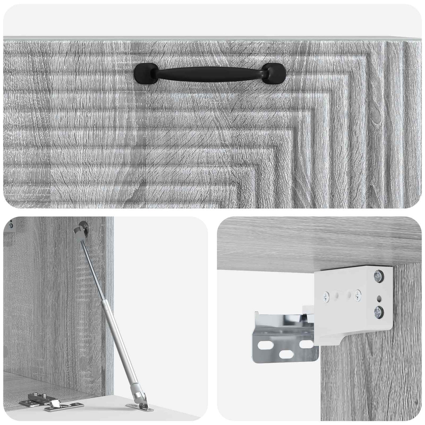 Fali TV szekrény Szürke Sonoma 78,5 x 31 x 30 cm Szerelt Fa