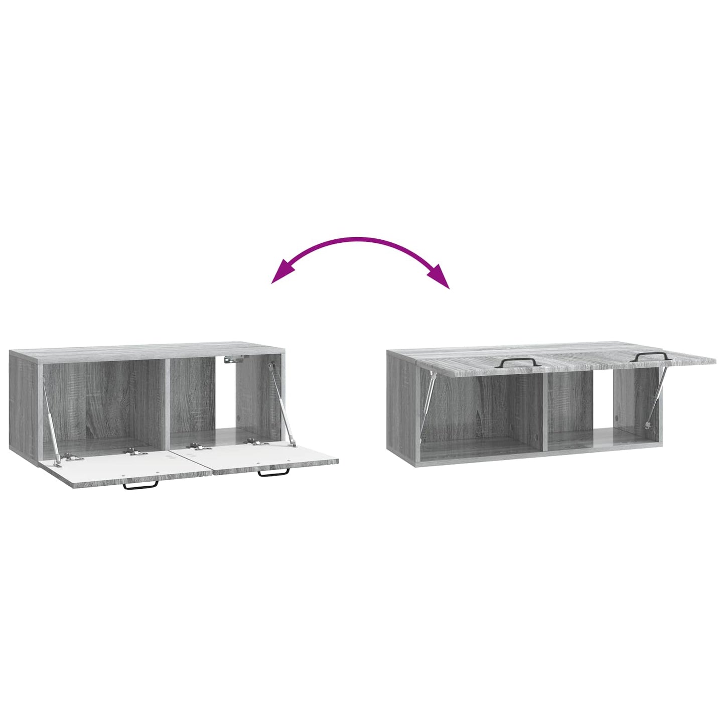Fali TV szekrény Szürke Sonoma 78,5 x 31 x 30 cm Szerelt Fa